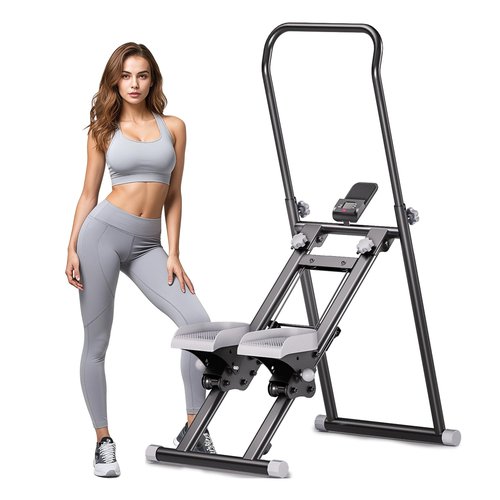 Stair Stepper for Home Gym,Folding Vertical Climber Cardio Exercise Machine,Stair Climber for Full Body Workout with Adjustable Handlebar for Women & Men