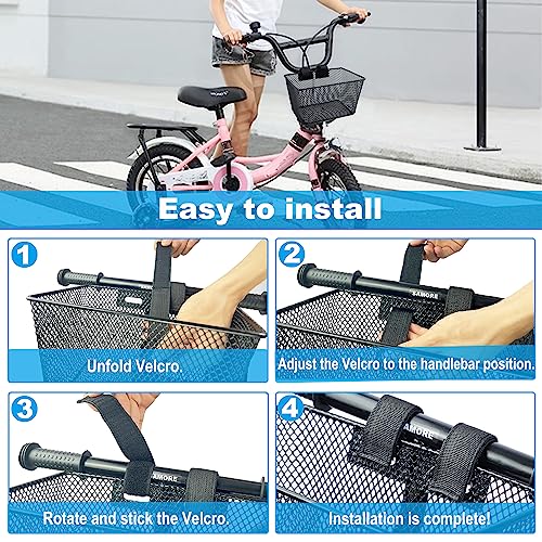 Kids Bike Basket Black - Durable Front Metal Bicycle Storage for Children