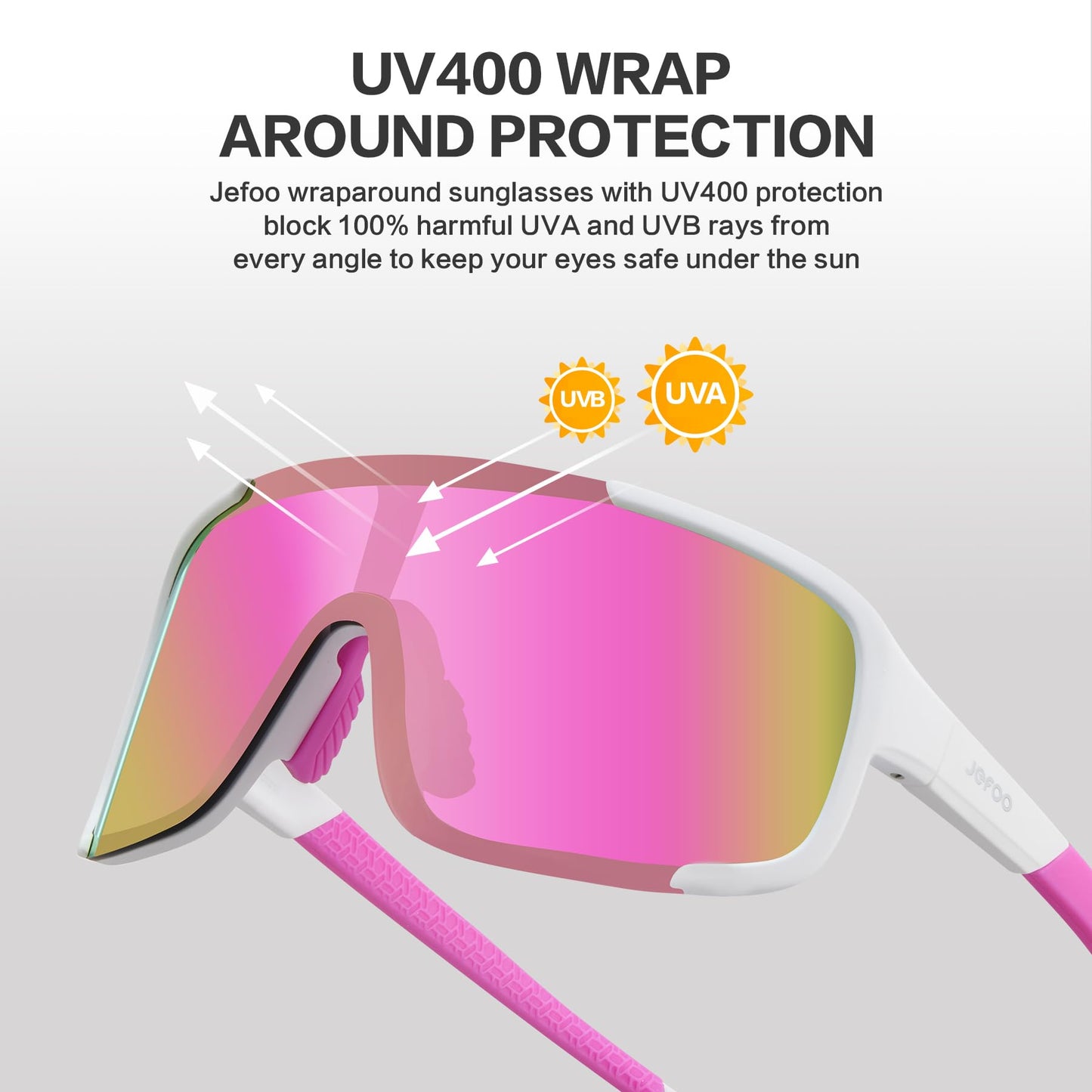 Jefoo Cycling Sunglasses for Women Men UV Protection Running Baseball MTB Biking Shades Sports Glasses
