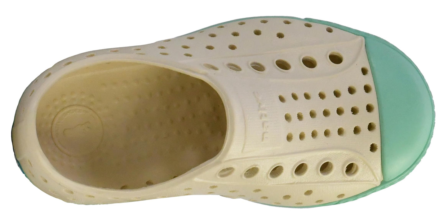 Native Shoes Unisex-Kids Jefferson Sneakers, Bone White/Fresco Green, 4 Toddler