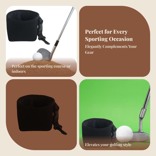 Colaxi Golf Club Cleaner for Golf Bag, Golf Ball Cleaner Pouch, Golf Club Cleaning Bag Pocket Cleaning Tool, Waterproof Golf Ball Washer Scrub Bag, Golf Club Bag Accessories Golf Gifts for Men, Black