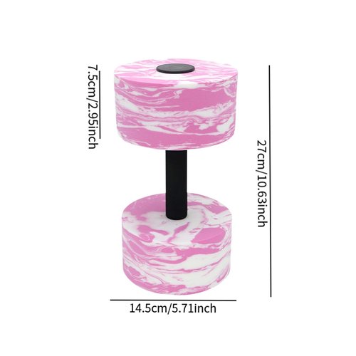 Aymzbd Water Dumbbell Workout Portable Professional Pool Resistance Foam Barbell Water Aerobic Equipment for Women Men, Pink White
