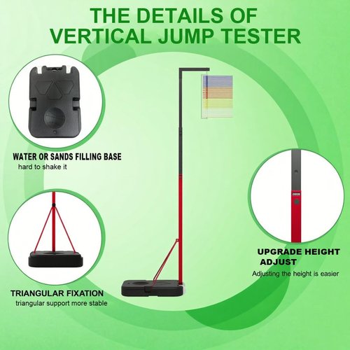 LANBVIELT Vertical Jump Measurement Tool, 59"-142" Adjustable Height Vertical Jump Tester, 5'-11.8' Floor-Standing Jump Trainer for Volleyball Training Sports (5-11.8ft)