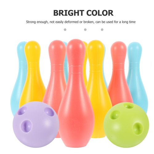 VOSAREA 1Set Plastic Bowling for Indoor Outdoor Recreational Bowling Plaything Fun Bowling Pin and Ball for Parties