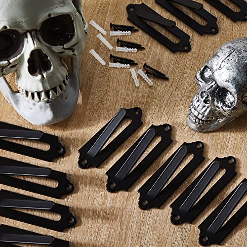 European Style Deer Skull Mount Hangers Set - Black Wall Hooks for Indoor Outdoor Display