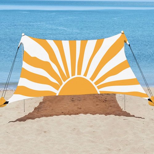 YUKIHOME Beach Tent Sun Shade Canopy Tent, UPF 50+ Camping Beach Sun Shelter 10 x 10ft 4 Pole, Lightweight, Easy Set Up and Carry