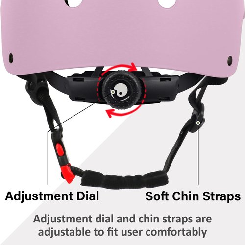 OUWOR Adult Skateboard Bike Helmet for Men and Women, Lightweight Adjustable, Multi-Sport for Bicycle Skate Scooter (Pink, Large)