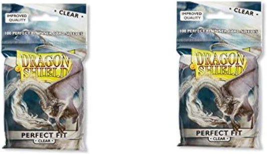 2 Packs Dragon Shield Inner Sleeve Clear Standard Size 100 ct Card Sleeves Individual Pack