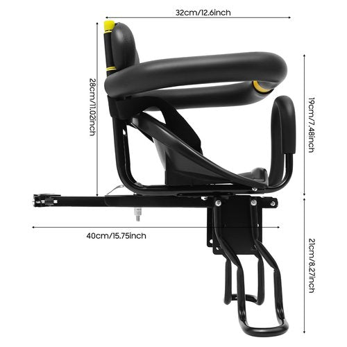 Beuioslyr Child Bike Seat Attachment, Adjustable Front-Mounted Mountain Bikes Seats for Adult Bike,Bicycle Child Safety Seat Suitable for Mountain/City/Folding Bikes, Under 6 Years, Safety Guarantee