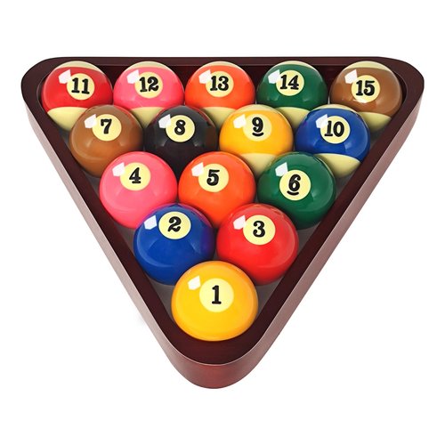 MoyanSuper Solid Wood Pool Ball Rack Billiard Ball Triangle Rack, Pool Table Ball Holder Positioning Rack,2-1/4" Pool Ball Rack (Burgundy Triangle Rack)