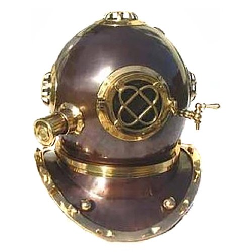 Full Size Antique Reproduction U.S. Navy Mark V Brass Diving Helmet