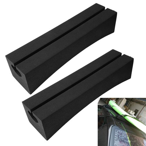 PerGar Car Roof Rack, Eva Soft Oval Car Roof Racks, One Pair Black Outdoor Portable Car Roof Racks, Car Surfboard Racks