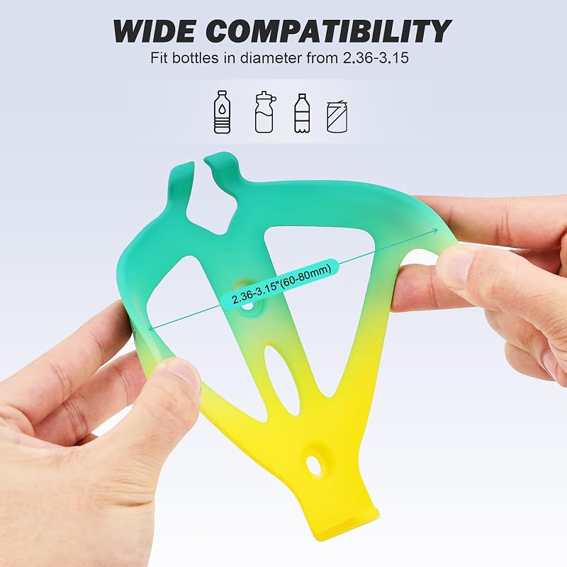 HASAGEI 24 Oz Bicycle Water Bottle Holder – Leak-Proof, Non-Slip Mount for Mountain & Road Bikes – GreenYellow