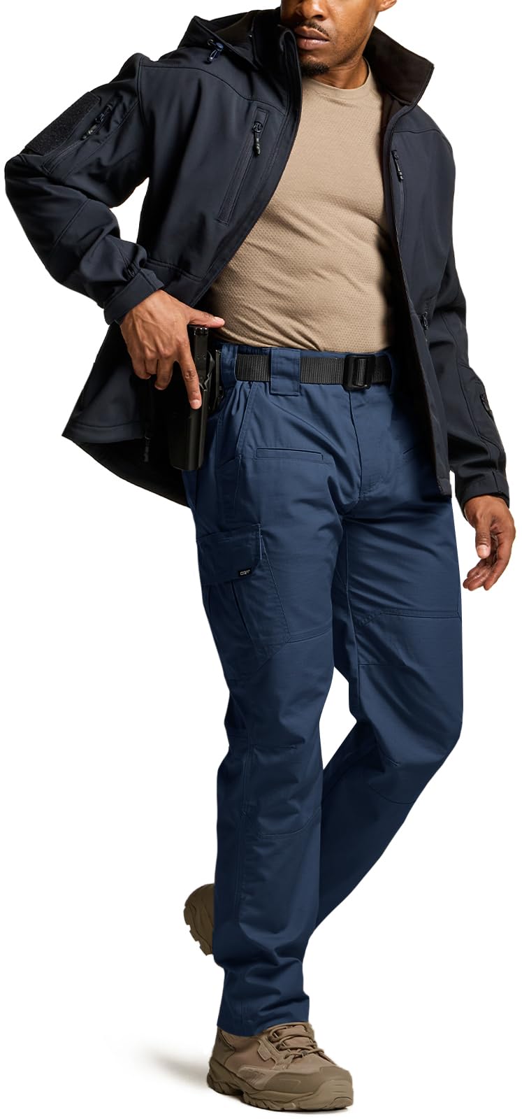 CQR Men's Tactical Pants, Water Resistant Ripstop Cargo Pants, Lightweight EDC Work Hiking Pants, Outdoor Apparel, Raider Midnight Blue, 34W x 30L