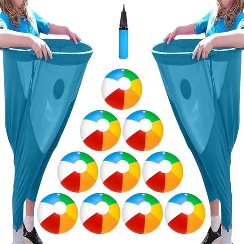 Granny Pants Yard Game Set - Giant Outdoor Party Game with Bouncy Balls & Marker Cones, Fun Family Reunion & Adult Yard Game for Groups