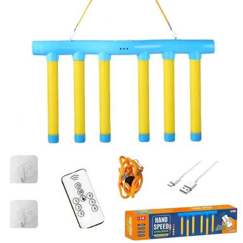 Reflex Challenge Game, Catching Sticks Game Reaction Training Toy, Upgrade Hand Eye Coordination Training Toy, 3 Adjustable Speed with Remote Control (Blue)
