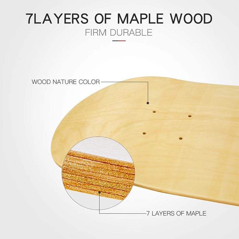 Maple Skateboard Decks Double Tail – Light Decks with Free Grip Tape, 8" x 31.75" (2 PCS)