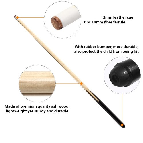 Genubi Industry 36 Inch Pool Cue Stick/Billiard House Cue Stick, Kids Pool Stick Set of 2, Short Pool Stick for Tight Space, Hardwood Small Pool Cue for Kids