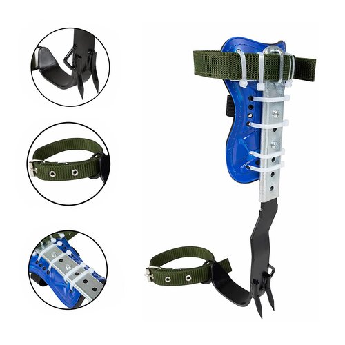 RANLOVE Tree Climbing Spikes Set, 304 Stainless Steel Adjustable Spike with 2 Gears and Non-Slip Pedal, Tool for Climbing Trees and Picking Fruit