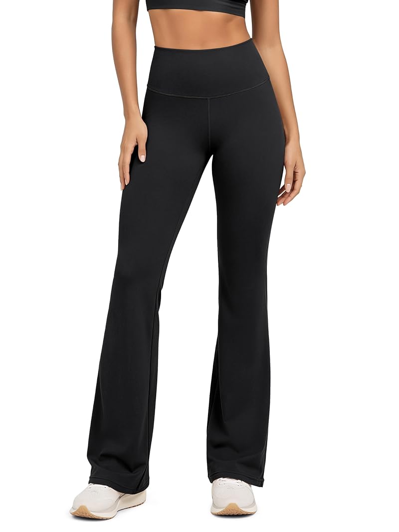 ODODOS 2.0 High Waist Tummy Control Bootcut Yoga Pants with Inner Pocket - Black, 31" Regular