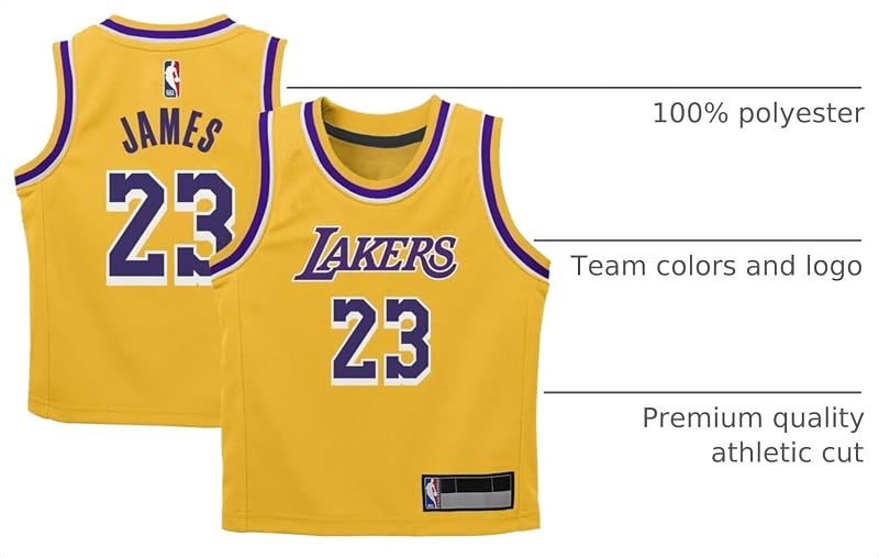 LeBron James Lakers NBA Kids Jersey - Icon Edition 2-4 Yellow+4T