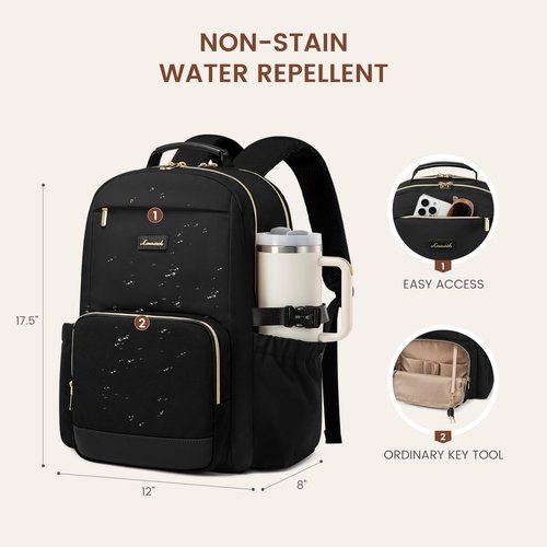 LOVEVOOK Laptop Backpack for Women with Pouch Pocket for Large Capacity Cup,15.6 Inch Laptop Computer Bag Travel Backpack Purse,Waterproof Work Business Backpack College Teacher Bags,Grayish Purple