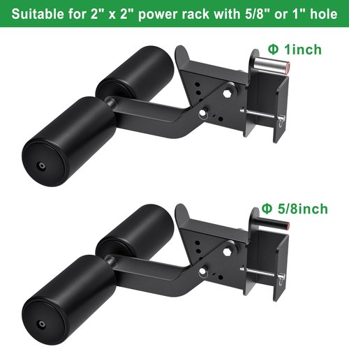 SELEWARE Nordic Hamstring Curl Squat Rack Attachment for 2x2 Power Rack with 5/8" or 1" Hole - Adjustable Leg Hold Down Attachment with Leather Surface for Home Gym Workouts