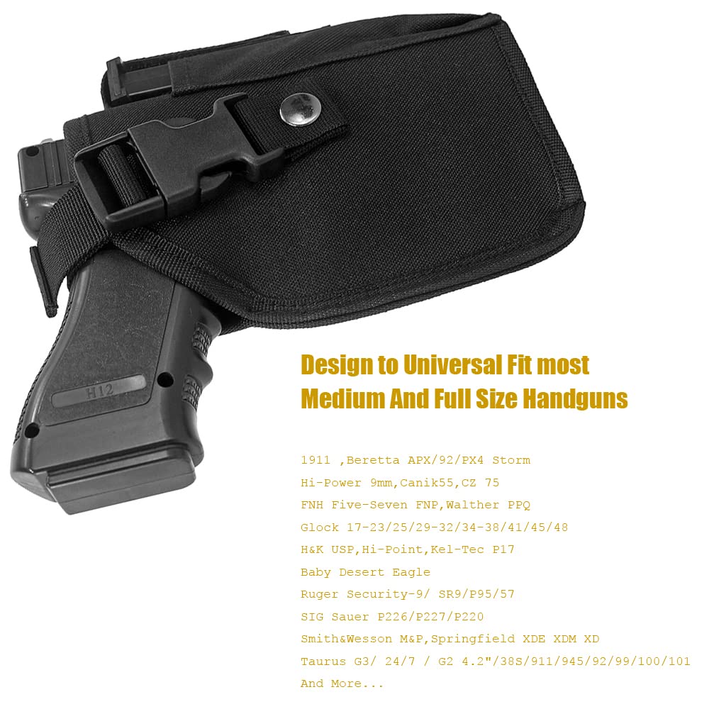 Bursport Universal Waist Belt Holster for Handguns with Under Barrel Laser or Light for Medium Full Size Handguns
