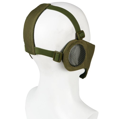 N / A Tactical Airsoft Half Metal Bottom Foldable Steel Mask with Half Face Protection and Hearing Protection