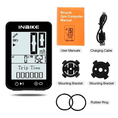 INBIKE GPS Wireless Bike Computer with Mount, IPX7 Waterproof Bike Speedometer, 2.4 LCD Cycling Computer with Automatic Backlight