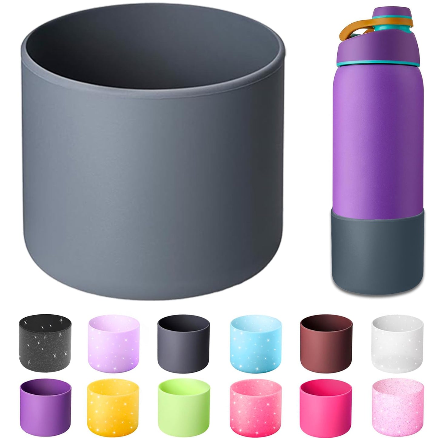Silicone Water Bottle Boot for Owala 24 oz, Anti-Slip Protective Sleeve for Owala FreeSip, Twist & Flip Stainless Steel Water Bottle, Protective Bottom Base Cover