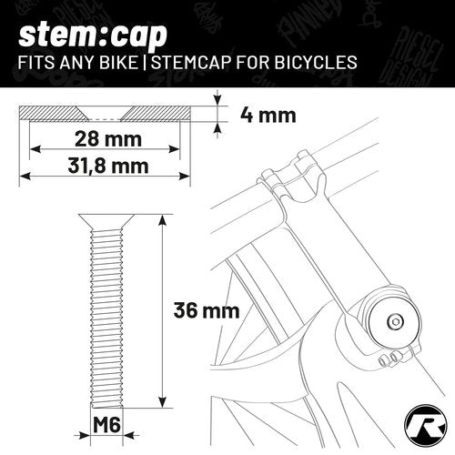 Riesel Design - Headset Stem Top Cap 1-1/8 for MTB Road Mountain Bike - Super Light Weight, UV Resistant, Print, 100% Carbon - Easy Installation - Made in Germany - Donut MK II