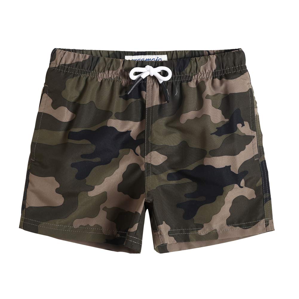 maamgic Boys Swim Trunks Toddler Swim Shorts Little Boys Bathing Suit Swimsuit Toddler Boy Swimwear,Camo-Green,4 T