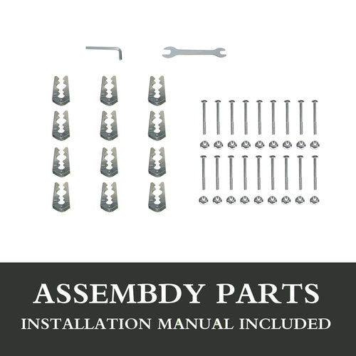 Universal Trampoline Poles, Replacement Poles with Clamp and Hardware, with Enclosure Pole Connecters, Screws and Bolts, Pole Caps, Fits Most Straight Poles Trampoline