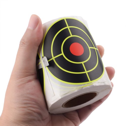 SKLK-SEL 3" Reactive Paper Targets 250 Pcs Splatter Targets Stickers Targe with Fluorescent Yellow for Shooting Range for BB Gun, Pellet Gun, Airsoft, Rifle Shooting Practice (Round-Yellow)