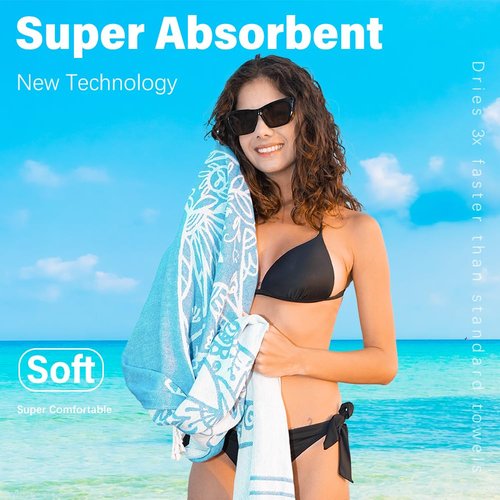Widdonen 2 Pack Turkish Beach Towel Quick Dry Absorbent Cotton Lightweight Thin Bathroom Bath Pool Swim Towels Extra Large Oversized Sand Free Beach Accessories Essentials Stuff Cloud Adults Gift