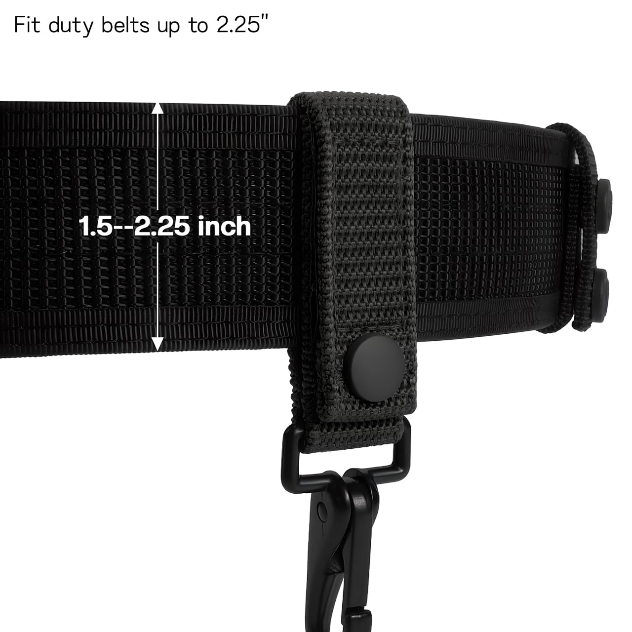 JSHYGOUP 2-Pack Heavy Duty Belt Keeper Clip Key Holder with Metal Key Fob, Nylon MOLLE Strap, Key Ring