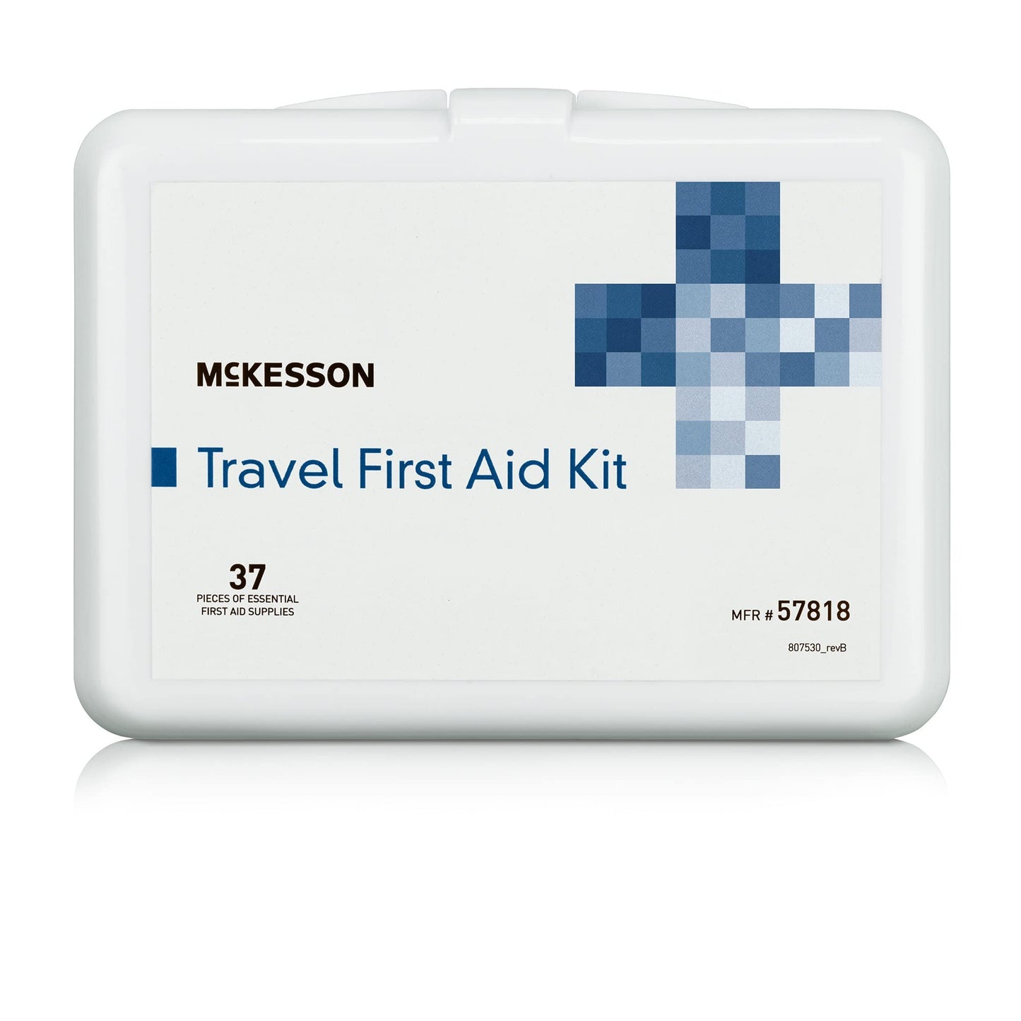 McKesson First Aid Kit - Travel Ready Portable Emergency Supplies for Minor Wound Care - Adhesive Bandages, Gauze Pads, Antiseptic Wipes, Burn Cream - Ideal for Travel, Car & On-The-Go - 37 Pieces