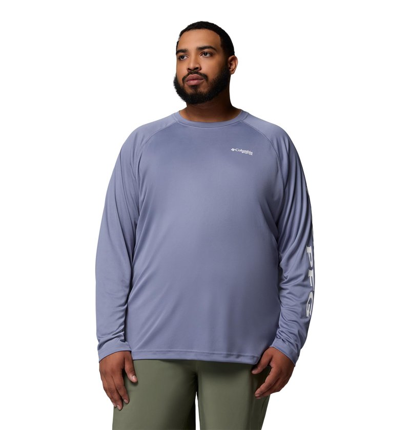 Columbia Men's PFG Terminal Tackle Long Sleeve Fishing Shirt, New Moon/White Logo, Medium