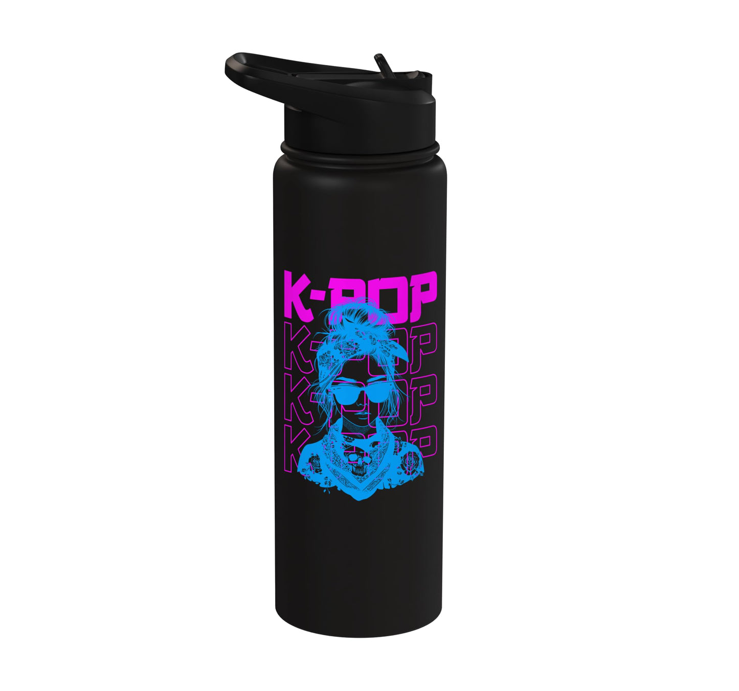 K-Pop Fan Girl - Vintage Korean K-Pop Music Lover Stainless Steel Insulated Water Bottle