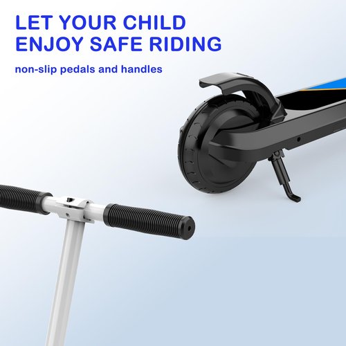 LINGTENG Electric Scooter for Kids Age of 6-9, Kick-Start Boost Scooter with Adjustable Speed and Height, Flash Wheel & Deck Lights