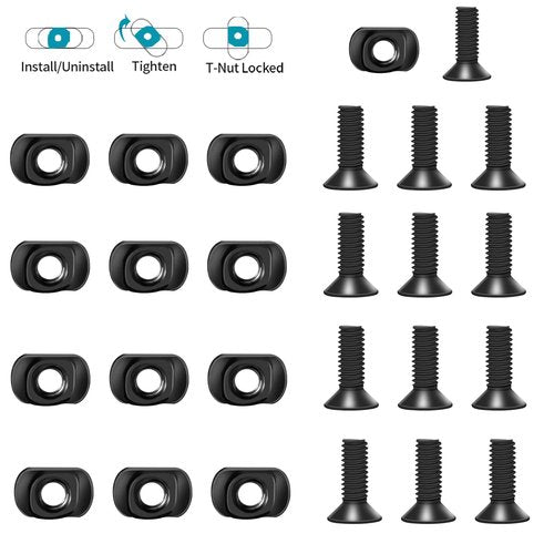 REERON Single Picatinny Rail Set 3 5 7 9 11 13 Slots with 13 T-Nuts & Screws, 3 Allen Wrench
