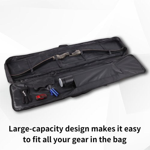 SPG Archery Recurve Bow Case for Longbow and Traditional Bow, 2 Sizes Longbow Case Full Length Traditional Recurve Bow Cases for Youth and Adults with Pocket to Store Arrow Quiver (68 Inch)