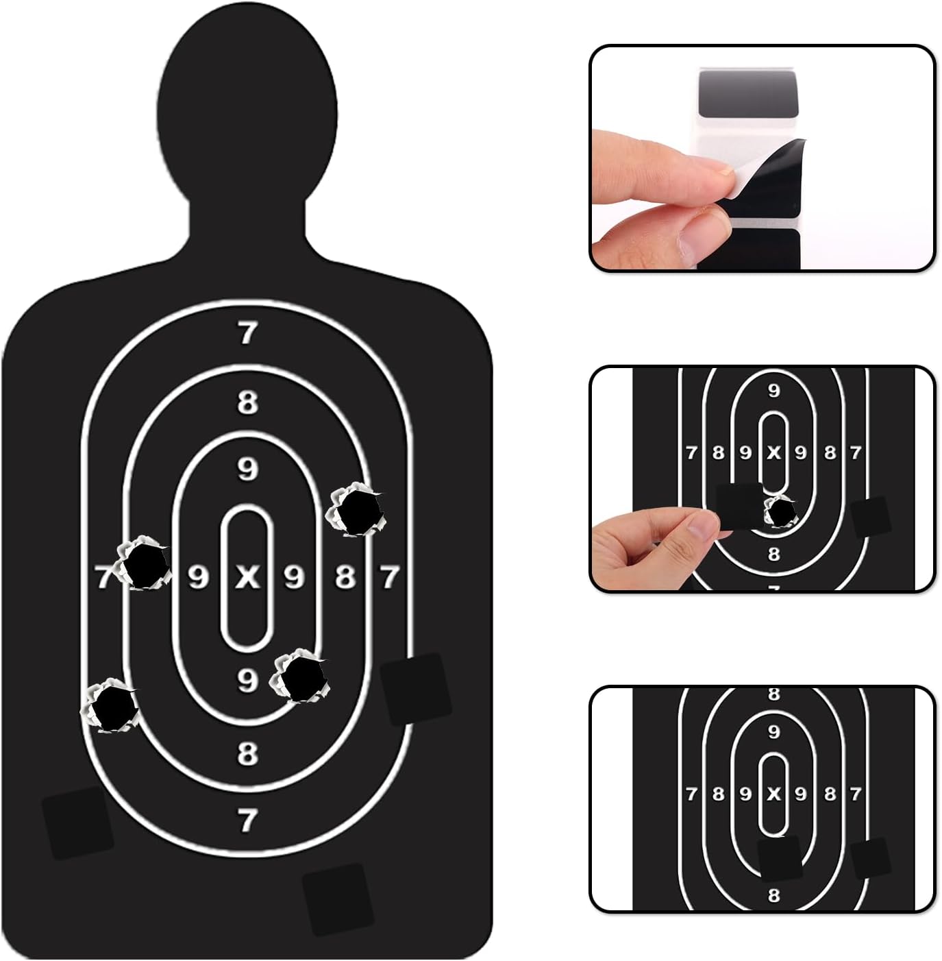 2000pcs/2 Rolls Target Pasters, 1 Inch Self-Adhesive Target Stickers Tape Square Shooting Cardboard Paper Targets Label Marker for Shooting Range Practice