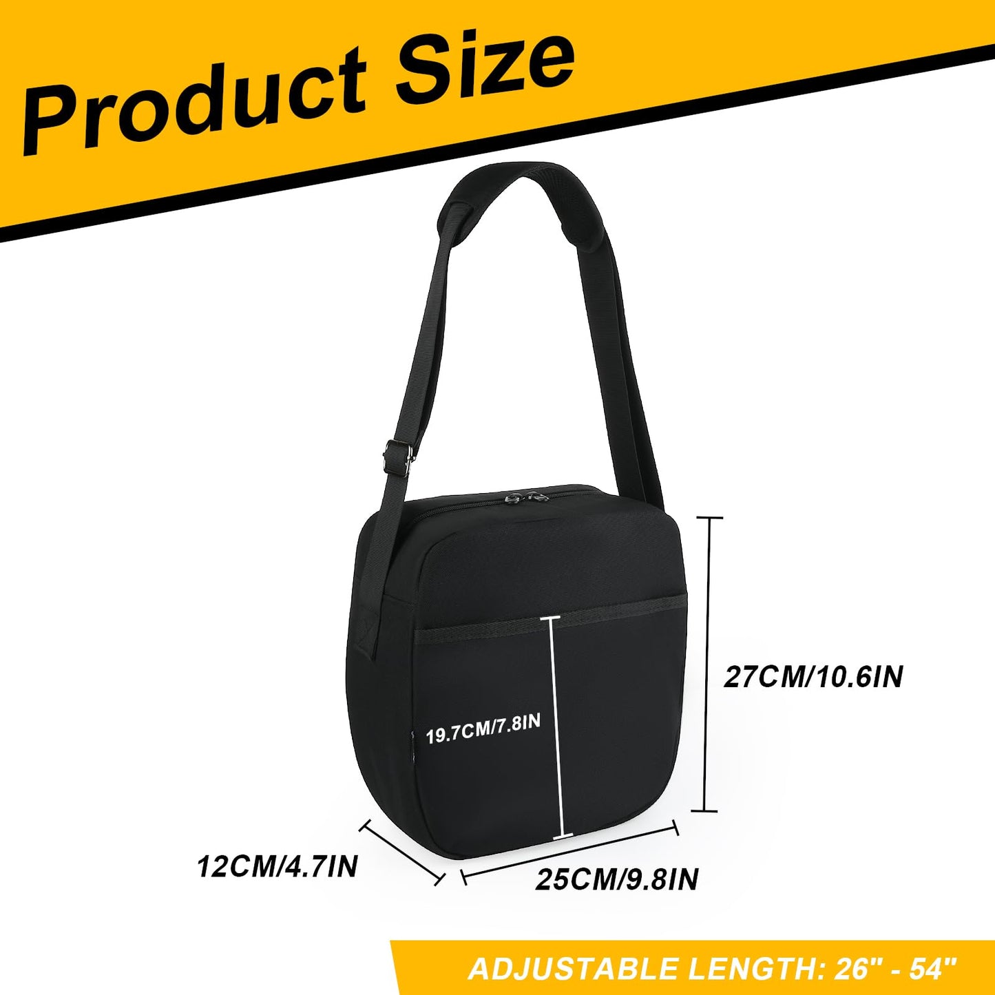 Cosmos Discus Carrier Bag Discus Shoulder Bag with Adjustable Strap, Track and Field Discus Throw Carry Case Portable Discus Storage Bag with Zipper Pocket for Storing 2 Discuses, Discus Not Included