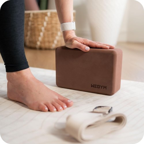 WeGym EVA foam blocks with Anti-Slip, Comfortable Grip, Sturdy Sides for Secure Workouts at Home, for Yoga, and Pilate Training (Eva, Sandstone, Set)