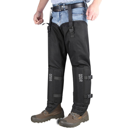 IceBlade Snake Chaps, Full Leg Protection from Snake Bites, Waterproof Hunting Gear, Adjustable Size Snake Guard Gaiters for Legs, Briar Thorns, and Brush, Durable Snake Bite Defense (Black)