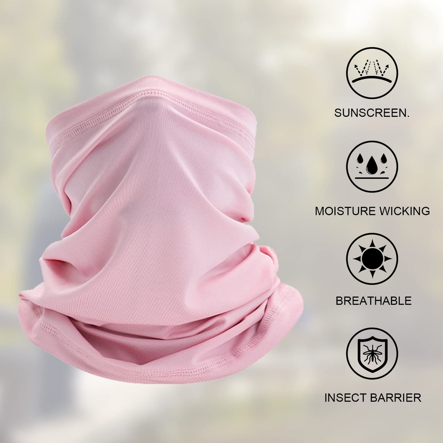 ZHCYGL 4 Pack Cooling Neck Gaiter Summer Face Cover Scarf Sun UV Protection Lightweight Balaclava Bandana for Men Women Fishing Sports Outdoors(Purple,Sky Blue,Pink,Light Purple)