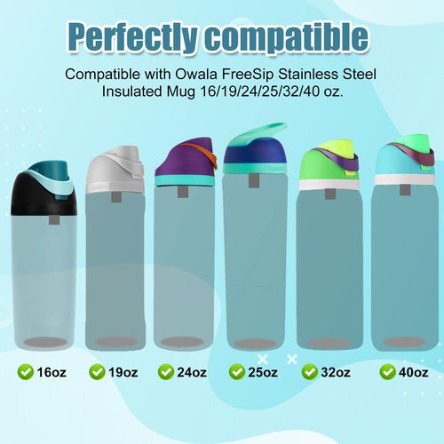 3pcs Bottle O Seal Ring & 3pcs Gasket Replacement Stopper for Owala FreeSip Cap, Silicone Water Bottle Plug Stopper BPA Free Top Lid Mouth Parts Compatible with Owala FreeSip 24oz 32oz (Grey 1)