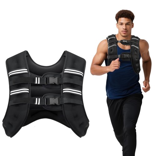 Ragebby Weighted Vest, 12lbs Vest for Men Women with Reflective Stripe, Body Weight Vests Adjustable for Workout, Strength Training, Running, Fitness, Muscle Building, Weight Loss